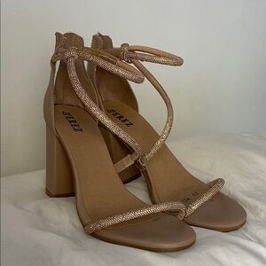 Serez Tan Strappy Block Heels